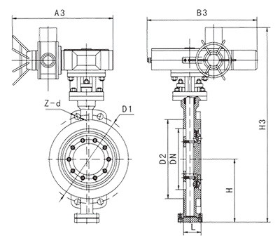 對夾陶瓷蝶閥結(jié)構(gòu)圖 對夾陶瓷蝶閥結(jié)構(gòu)圖
